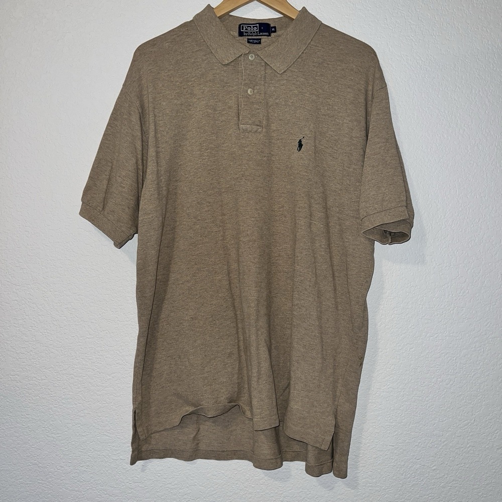 Ralph Lauren Polo Shirt Mens XL Short‎ Sleeve Cotton Classic Fit Brown